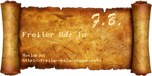 Freiler Béla névjegykártya
