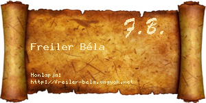 Freiler Béla névjegykártya