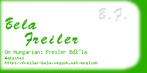 bela freiler business card